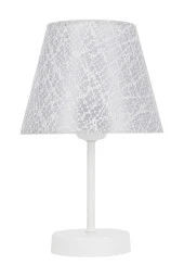 Vivido Abajur Dantelli Beyaz Üçlü Abajur Avize Seti Yatak Odası Aydınlatma - 3