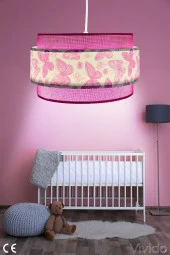 Vivido Abajur Dopia Pembe Kelebek Çocuk Odası Avize thumbnail 1
