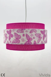 Vivido Abajur Dopia Pembe Kelebek Çocuk Odası Avize thumbnail 4