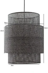 Vivido Abajur Hasır Siyah Bohem İskandinav Avize - 2