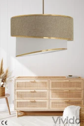 Vivido Abajur Avize, Sarkıt Hasır Kumbeji Gold - 1