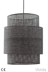 Vivido Abajur Hasır Siyah Bohem İskandinav Avize - 3