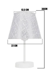 Vivido Abajur Dantelli Beyaz Avize Ve Abajur Seti Beyaz Ayaklı - 5