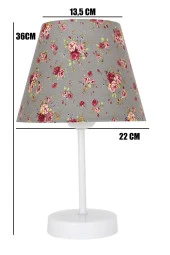 Vivido Abajur Çiçekli  Avize Ve Abajur Seti Beyaz Ayaklı thumbnail 6