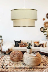 Vivido Abajur Hasır Krem Avize Tekli Sarkıt thumbnail 1