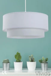 Vivido Abajur Avize, Kumaş 2 Katlı Pasta Avize - 2