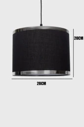 Vivido Abajur Siyah Kumaş Sarkıt Avize thumbnail 3