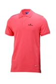 Erkek Polo Yaka Yumuşak Dokulu, Kol Bantlı Nar Çiçeği T-Shirt - 1