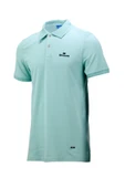 Erkek Polo Yaka Yumuşak Dokulu, Kol Bantlı Mint Yeşili T-Shirt - 1