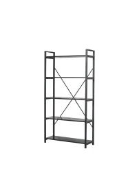 Evdesa Metal Kitaplık Dekoratif Raf Ev Ofis Rafı Kitap Dosya Rafı 5 Raflı Siyah Mermer Kitaplık 180*90 - 5