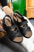 Albishoes Kadın Hafif Topuk 4,5 Cm Yumuşak Rahat Anatomik Taban Günlük Kadın Sandalet Anne Sandalet - 3