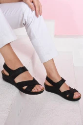 Albishoes Kadın Cırt Cırtlı Anatomik Rahat Yumuşak Taban Gün Boyu Rahat Kullanım Kadın Sandalet - 1