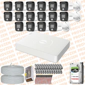 PROVZEN Hikvision 16 Kameralı ColorVu Hibrit Güvenlik Kamerası - 1