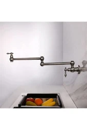 Mutfak Ocak Üstü Pot Musluk Yeni Model Mat Krom Nikel Ithal 7 Yıl Garantili thumbnail 2