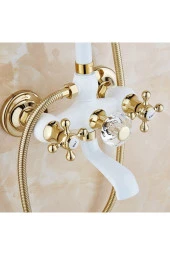 BANYO BATARYASI DUŞ SETİ BEYAZ/GOLD İTHAL ÖZEL ÜRETİM 5 YIL GARANTİLİ - 5