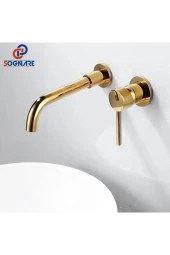 Banyo Lavabo Bataryası Ankastre Gold 2'li Set Yeni 5 Yıl Garantili Sıva Altı Dahil - 1