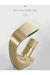 Banyo Lavabo Bataryası Mat Gold Şelale Tasarım Yeni Model 7 Yıl Garantili Ithal - 2