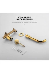 Banyo Lavabo Bataryası Ankastre Gold 2'li Set Yeni 5 Yıl Garantili Sıva Altı Dahil - 4