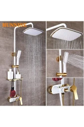 Banyo Bataryası Duş Seti Altın Dore Beyaz thumbnail 1