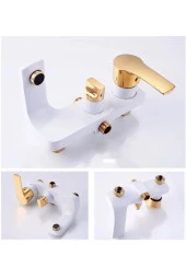 Banyo Bataryası Duş Seti Altın Dore Beyaz thumbnail 4