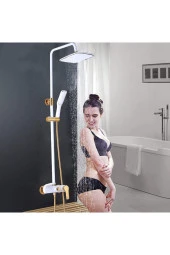 Banyo Bataryası Duş Seti Altın Dore Beyaz thumbnail 5