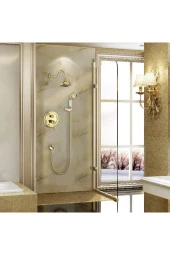 Banyo Bataryası Duş Seti Ankastre Gold Özel Renk Taşlı 5 Yıl Garantili Sıva Altı Dahil - 1