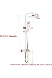 Banyo Bataryası Duş Seti Altın Dore Beyaz thumbnail 6