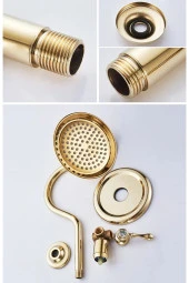 Banyo Bataryası Duş Seti Ankastre Gold Özel Renk Taşlı 5 Yıl Garantili Sıva Altı Dahil - 3