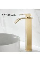 Banyo Çanak Lavabo Bataryası Mat Gold Renk Şelale Model 7 Yıl Garantili Ithal - 2