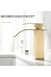 Banyo Lavabo Bataryası Şelale Mat Gold Modeli Yeni Tasarım Ürünü 7 Yıl Garantili - 3