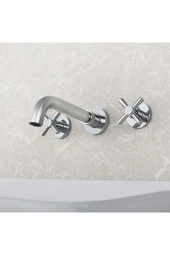 Banyo Lavabo Bataryası Ankastre Krom Set Ithal 5 Yıl Garantili Sıva Altı Dahil - 2