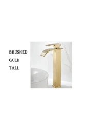 Banyo Çanak Lavabo Bataryası Mat Gold Renk Şelale Model 7 Yıl Garantili Ithal - 6