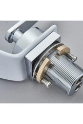 BANYO LAVABO BATARYASI BEYAZ/KROM ŞELALE 5 YIL GARANTİLİ İTHAL YENİ OVAL TASARIM. - 4