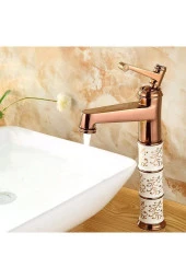 Banyo Çanak Lavabo Bataryası Rose Renk Seramikli Model 5 Yıl Garantili Ithal thumbnail 2