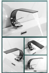 Banyo Lavabo Bataryası Mat Siyah Şelale Yeni 5 Yıl Garantili - 1