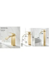Banyo Lavabo Bataryası Şelale Mat Gold Modeli Yeni Tasarım Ürünü 7 Yıl Garantili - 6