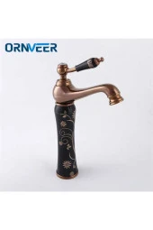 Banyo Çanak Lavabo Bataryası Rose/siyah Desenli Renk 5 Yıl Garantili - 1