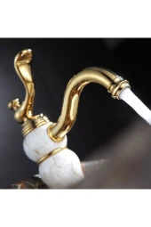 Banyo Lavabo Bataryası Altın Dore Mermerli Tasarım Yeni Model 5 Yıl Garantili thumbnail 3