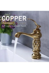 Banyo Lavabo Bataryası Altın Dore Taşlı Yeni Model Ithal 7 Yıl Garantili - 1