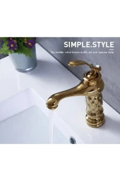 Banyo Lavabo Bataryası Altın Dore Taşlı Yeni Model Ithal 7 Yıl Garantili - 2