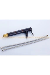 Banyo Lavabo Bataryası Antik Siyah Çanak Lavabo Uzun Yeni thumbnail 3