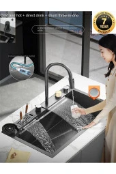 Akıllı Eviye Seti Ve Bataryası Antrasit Çelik 7 Fonksiyon Full 7 Yıl Garanti Ithal Fiskiyeden Arıtma thumbnail 1