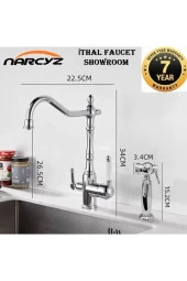 Mutfak Evye Bataryası Dual Flow Su Arıtma Çıkışlı Bide Fiskiyeli Yeni Tasarım Krom 7 Yıl Garantili - 1