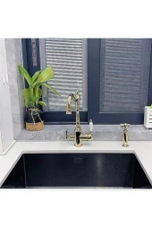 Mutfak Evye Bataryası Dual Flow Su Arıtma Çıkışlı Bide Fiskiyeli Altın Dore 7 Yıl Garantili Ithal thumbnail 2