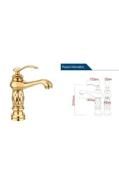 Banyo Lavabo Bataryası Altın Dore Taşlı Yeni Model Ithal 7 Yıl Garantili - 5