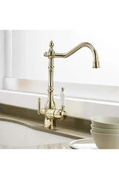 Mutfak Evye Bataryası Dual Flow Su Arıtma Çıkışlı Bide Fiskiyeli Altın Dore 7 Yıl Garantili Ithal thumbnail 4