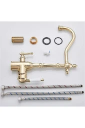 Mutfak Evye Bataryası Dual Flow Su Arıtma Çıkışlı Bide Fiskiyeli Altın Dore 7 Yıl Garantili Ithal thumbnail 6