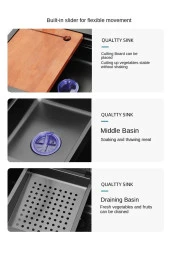 Dijital Akıllı Eviye Seti Ve Bataryası Antrasit Çelik 6 Fonksiyon Full Set Ithal 7 Yıl Garanti - 5