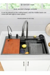 Dijital Akıllı Eviye Seti Ve Bataryası Antrasit Çelik 6 Fonksiyon Full Set Ithal 7 Yıl Garanti - 6