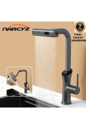 Dijital Mutfak Eviye Bataryası Duş Şelale Antrasit 3 Fonksiyonlu Fiskiyeli Ithal 7 Yıl Garantili thumbnail 1